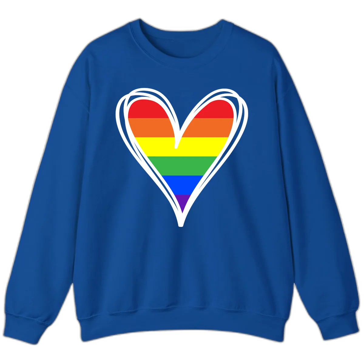 Rainbow Heart Pride Sweatshirt in Royal