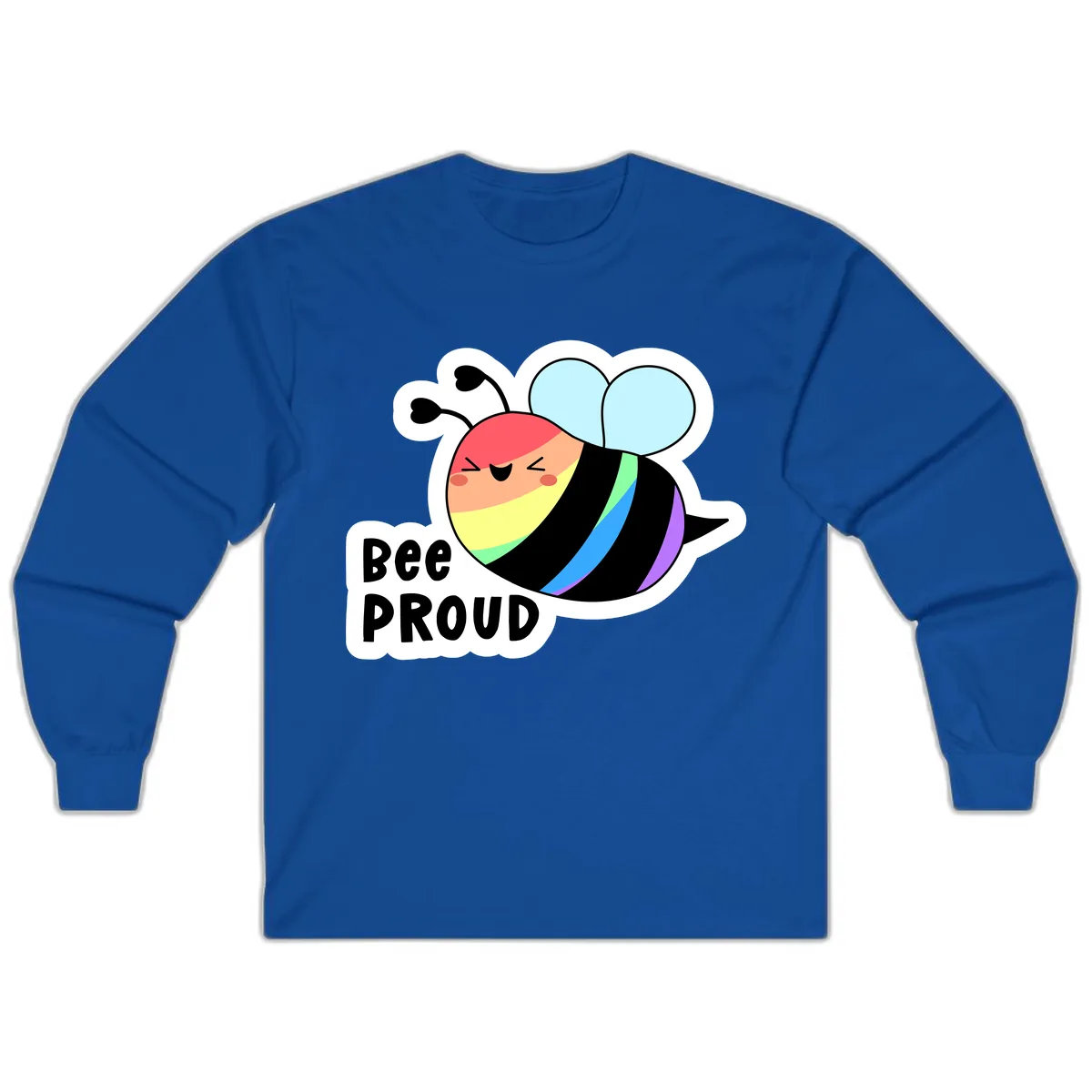Bee Proud Rainbow Stripes Long Sleeve in Royal