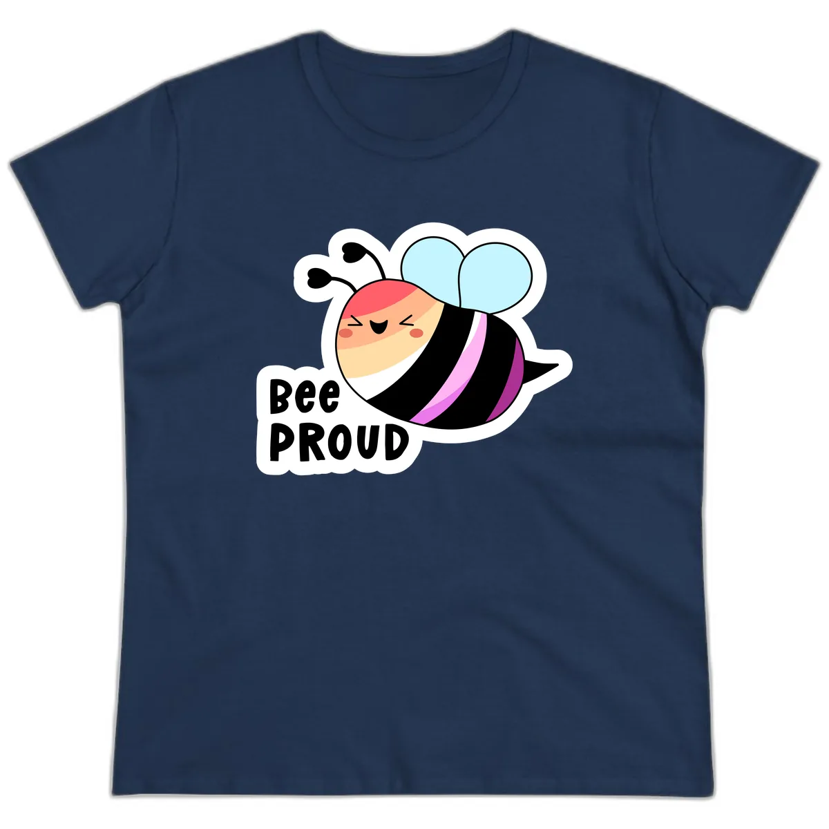 Bee Proud Ladies Tee in Navy