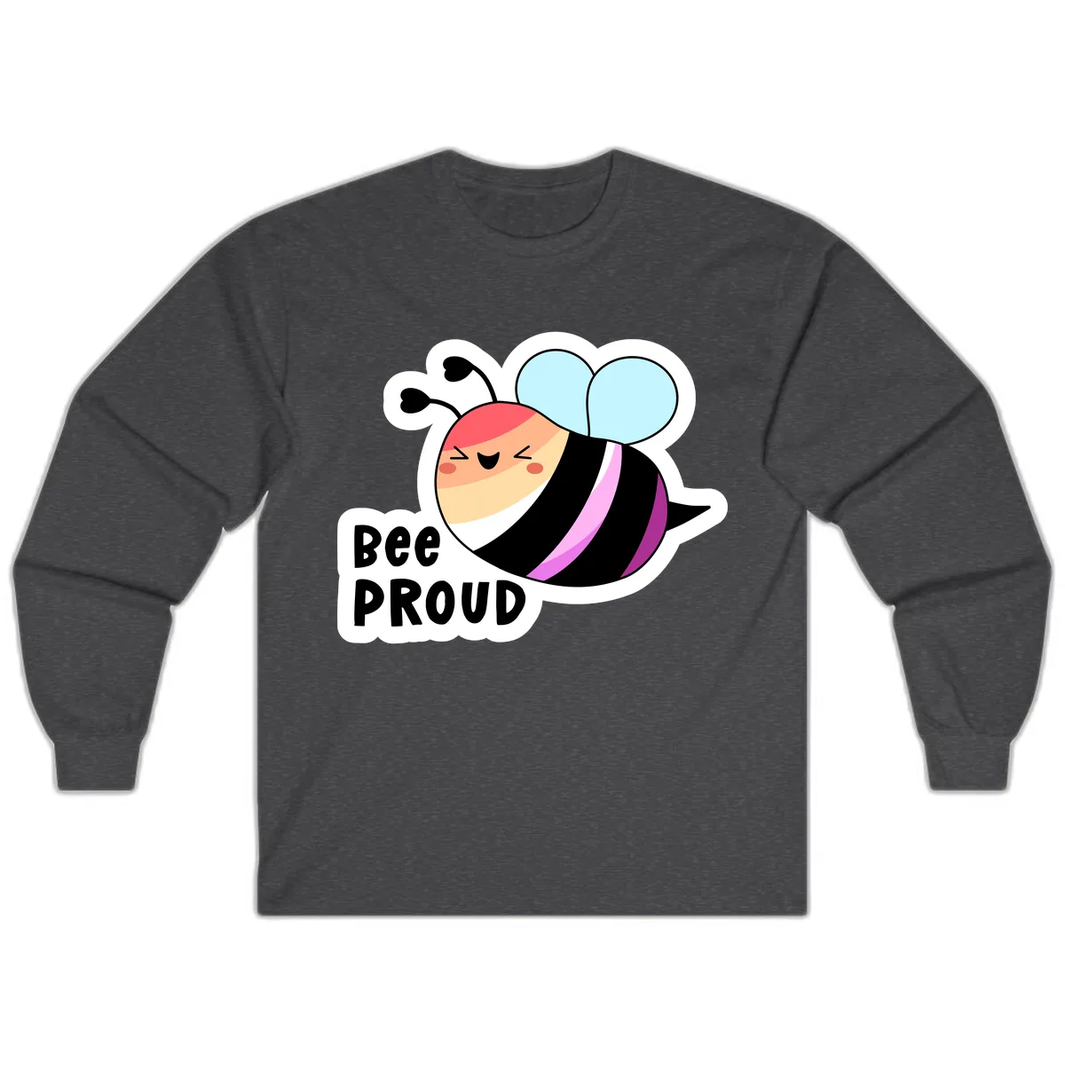 Bee Proud Long Sleeve in Dark Heather