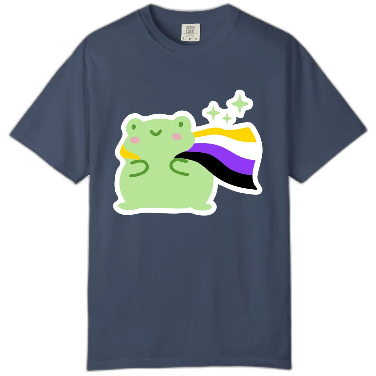 Magical Pride Frog With Rainbow Cape Comfort Color in Midnight
