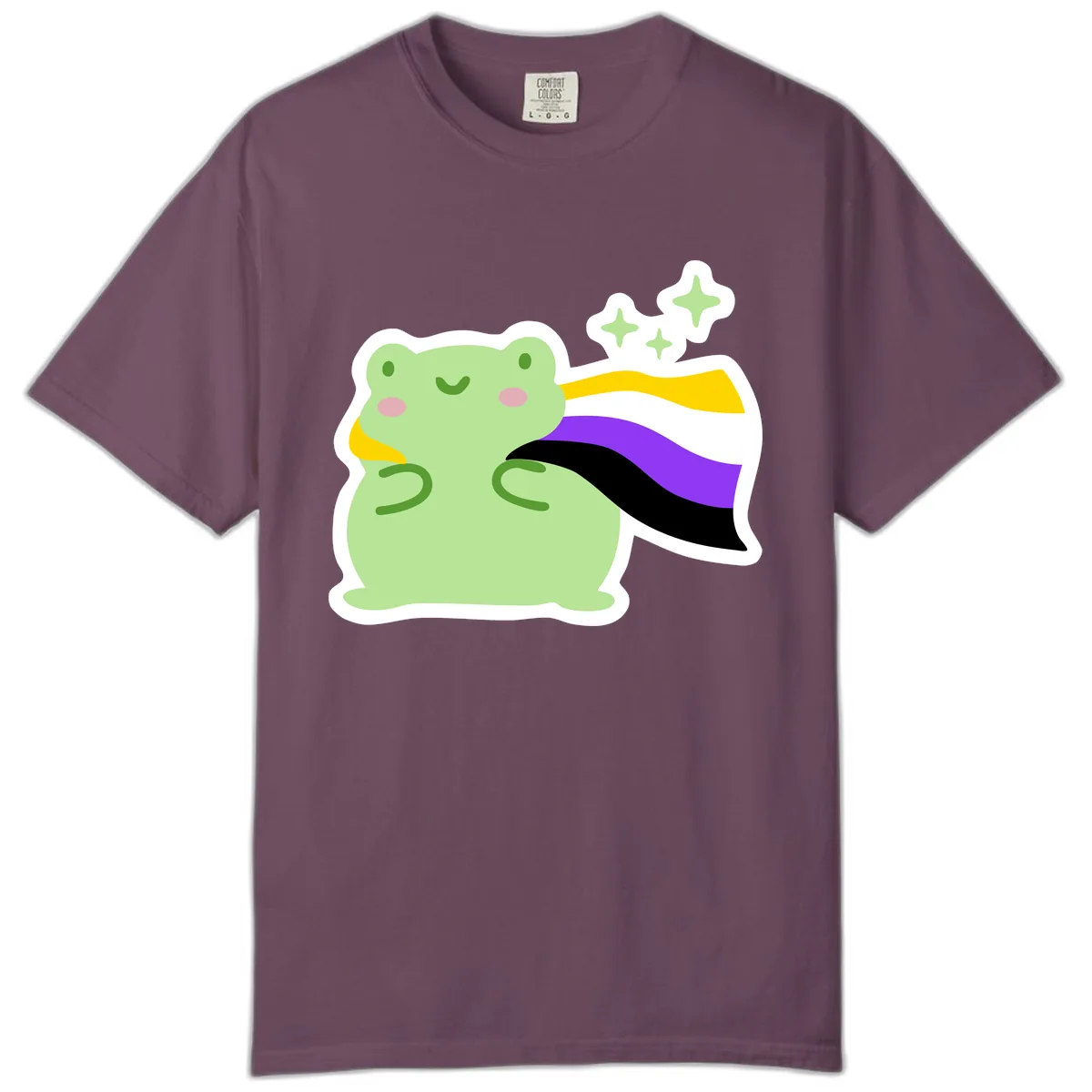 Magical Pride Frog With Rainbow Cape Comfort Color in Berry