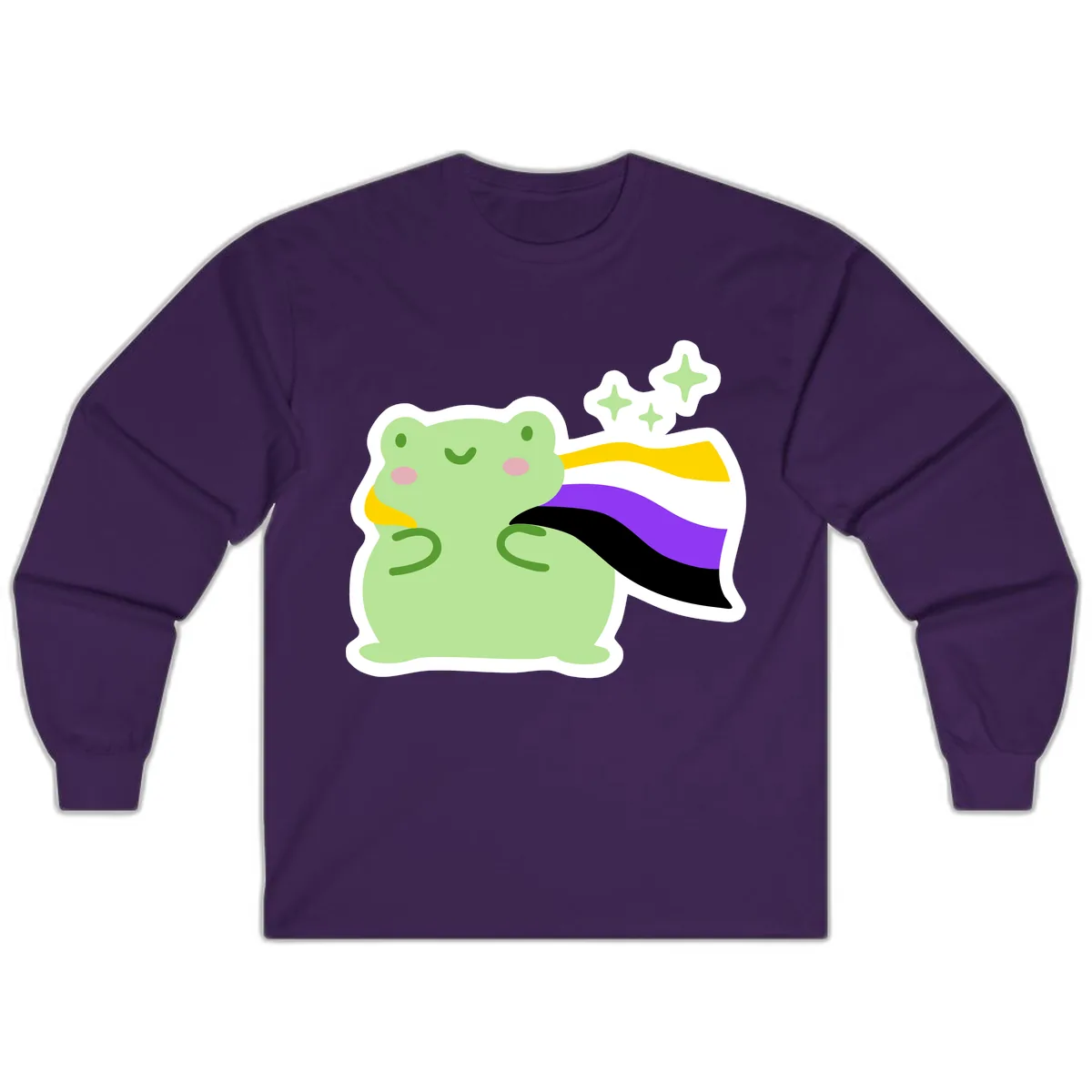 Magical Pride Frog With Rainbow Cape Long Sleeve in Purple