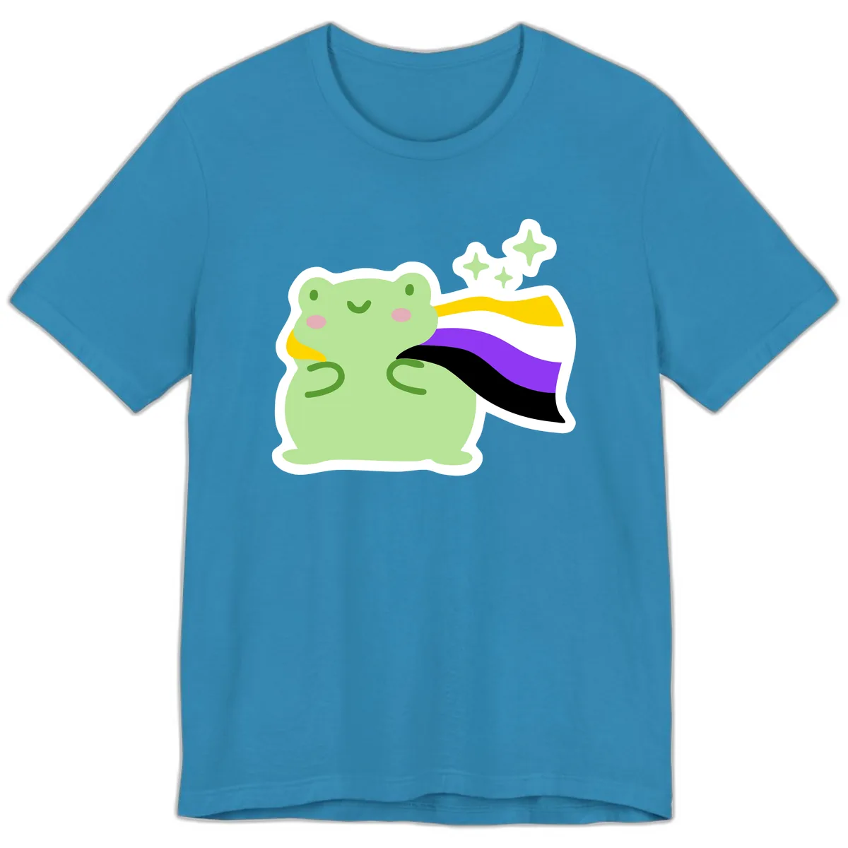 Magical Pride Frog With Rainbow Cape Premium T-Shirt in Aqua
