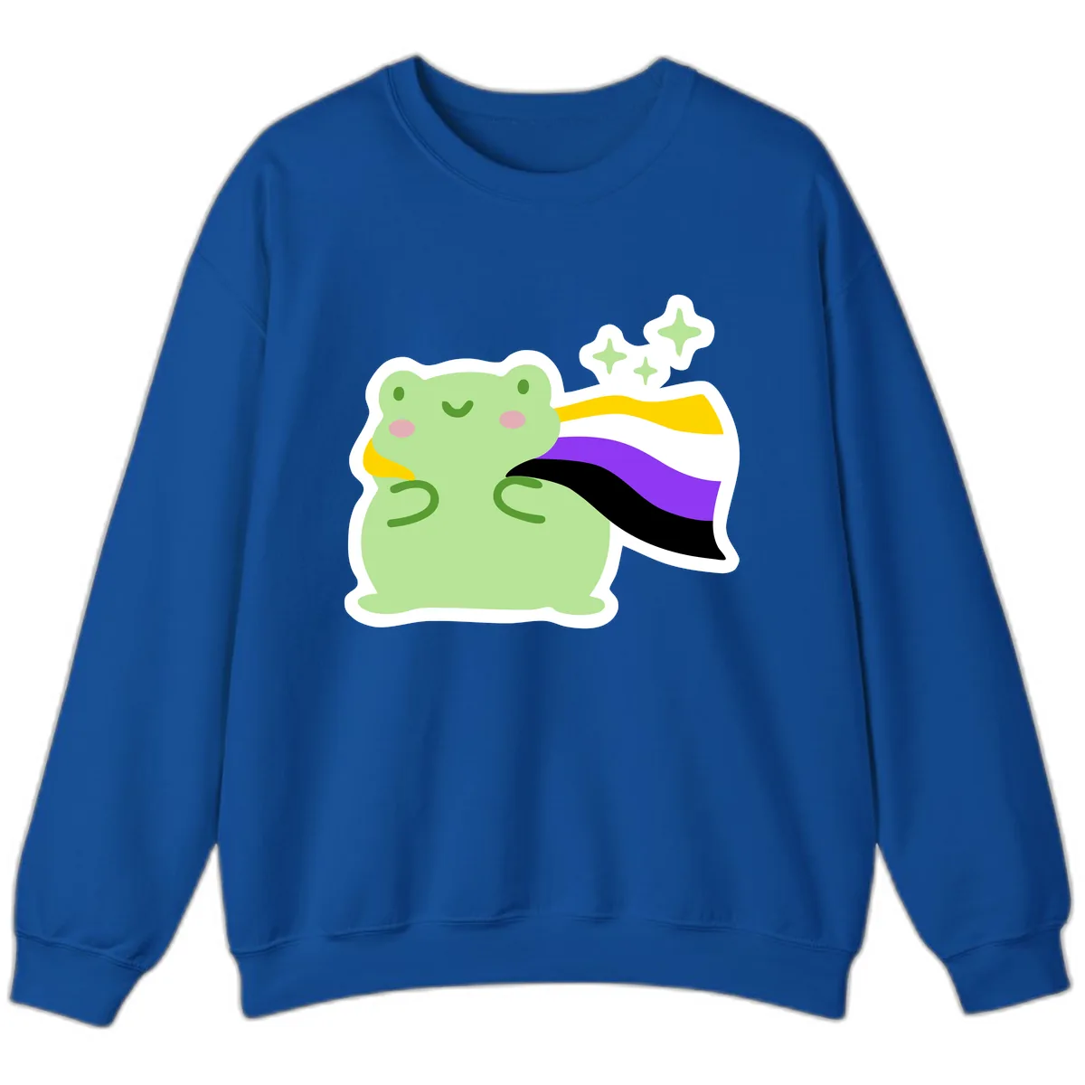Magical Pride Frog With Rainbow Cape Sweatshirt in Royal