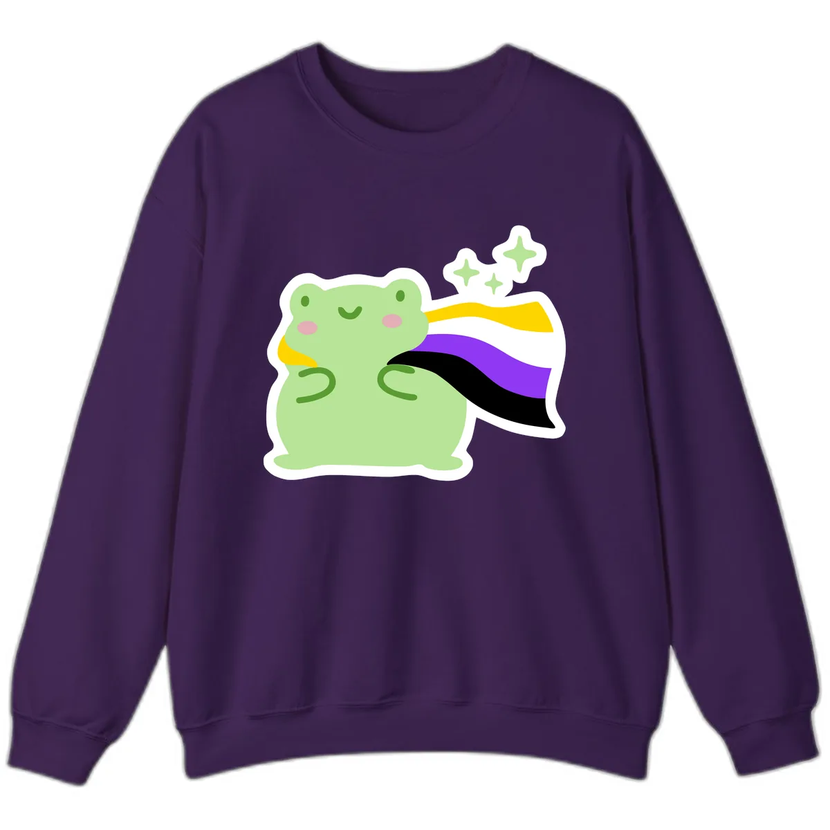Magical Pride Frog With Rainbow Cape Sweatshirt in Purple