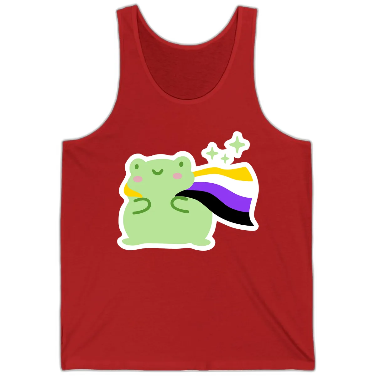Magical Pride Frog With Rainbow Cape Tank in Red