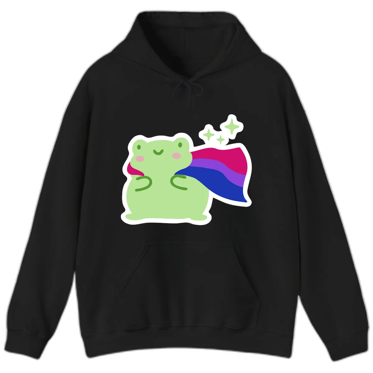 Super Frog Pride Cape Hoodie in Black