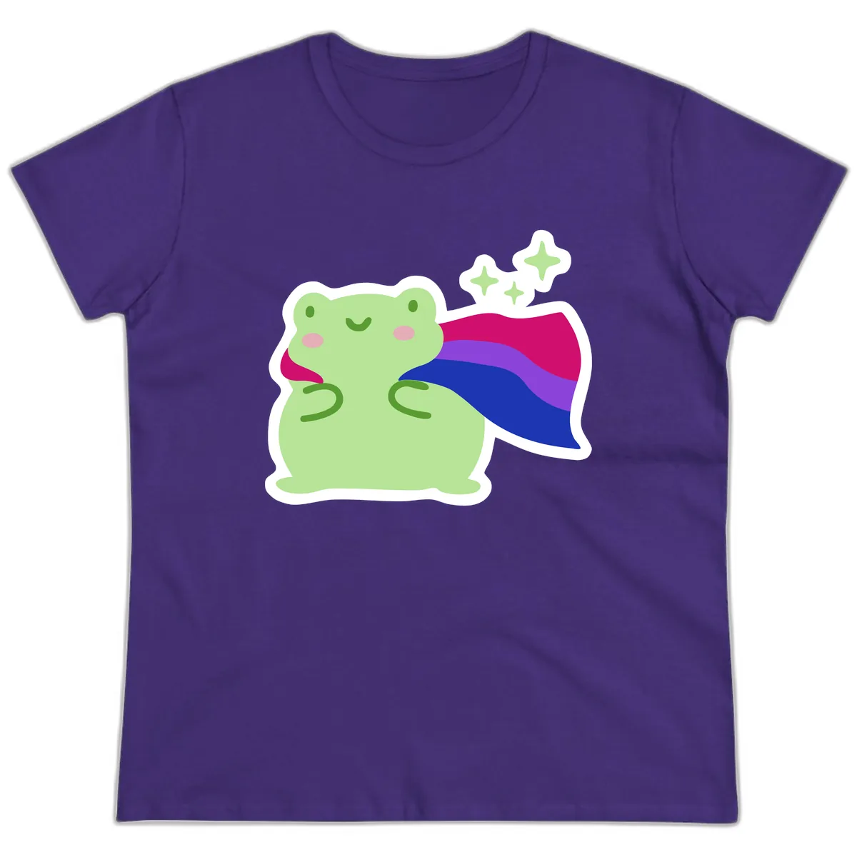 Super Frog Pride Cape Ladies Tee in Purple