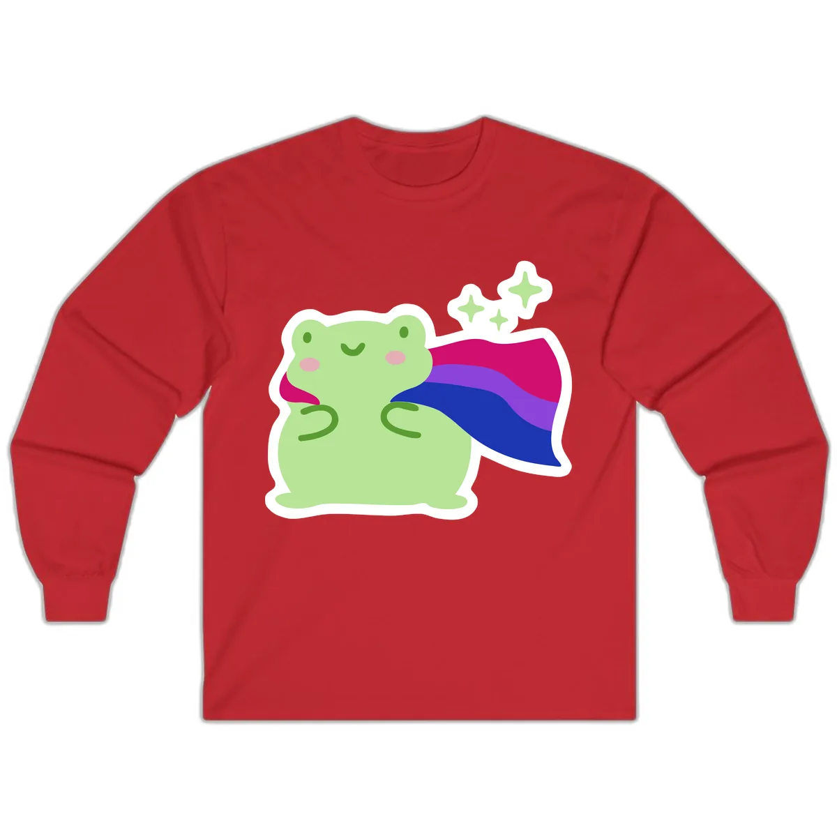 Super Frog Pride Cape Long Sleeve in Red