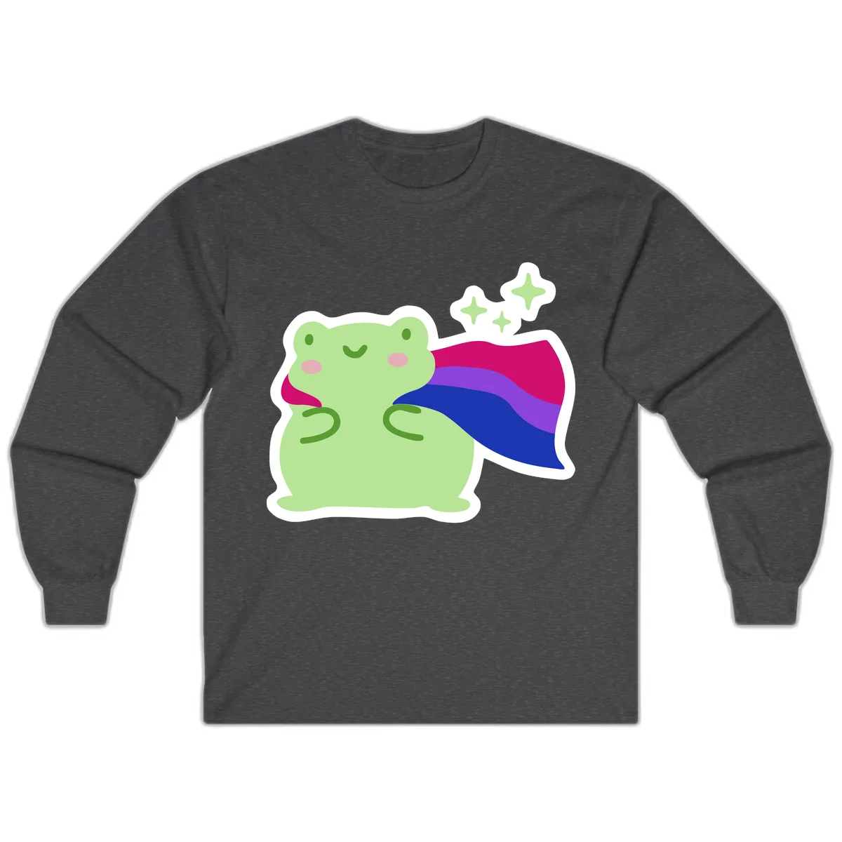 Super Frog Pride Cape Long Sleeve in Dark Heather