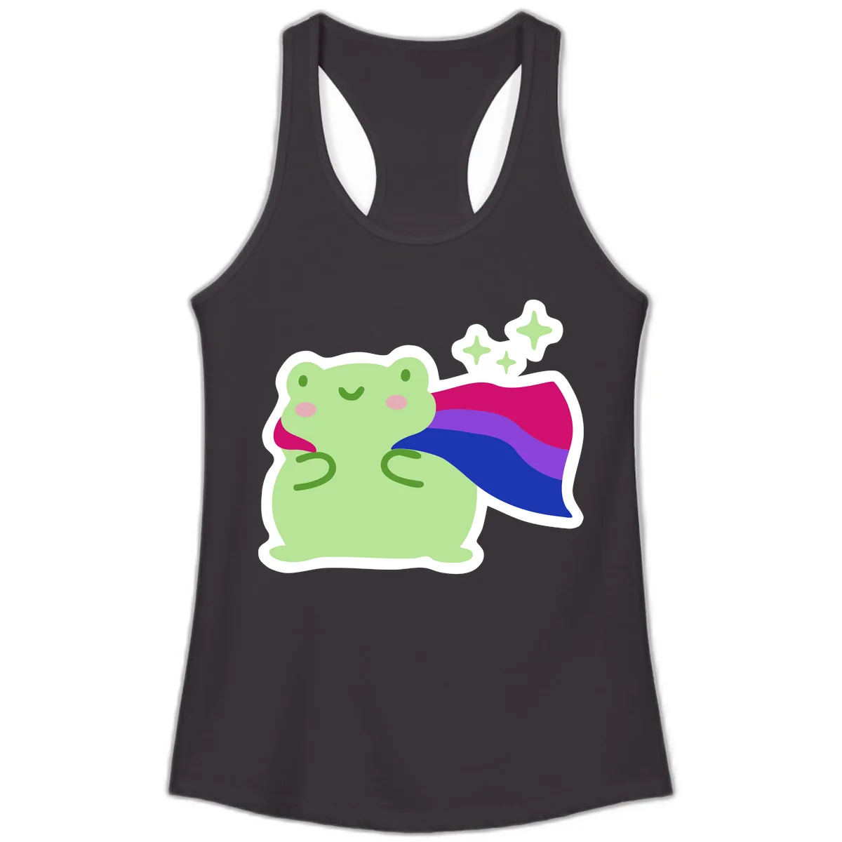 Super Frog Pride Cape Ladies Tank in Black