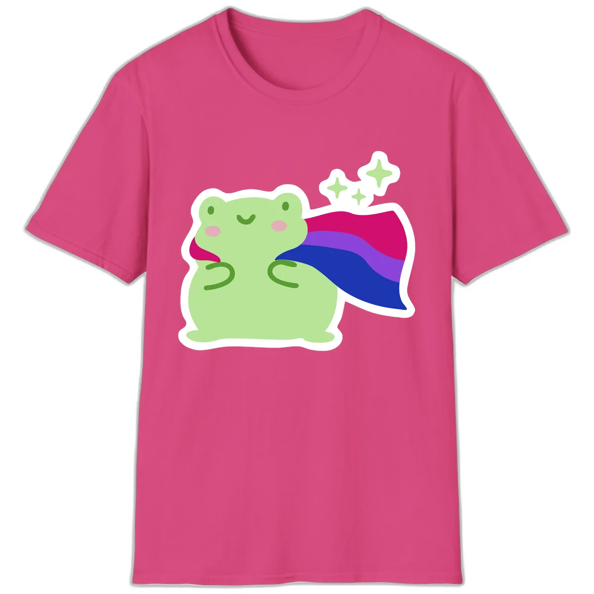 Super Frog Pride Cape T-Shirt in Heliconia