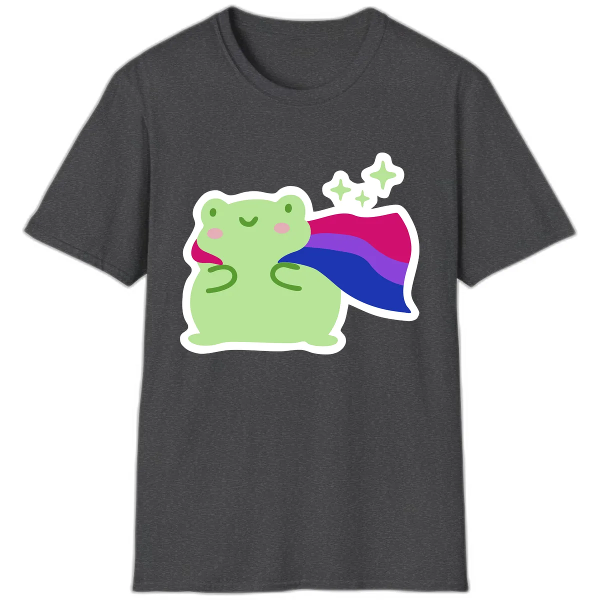 Super Frog Pride Cape T-Shirt in Dark Heather