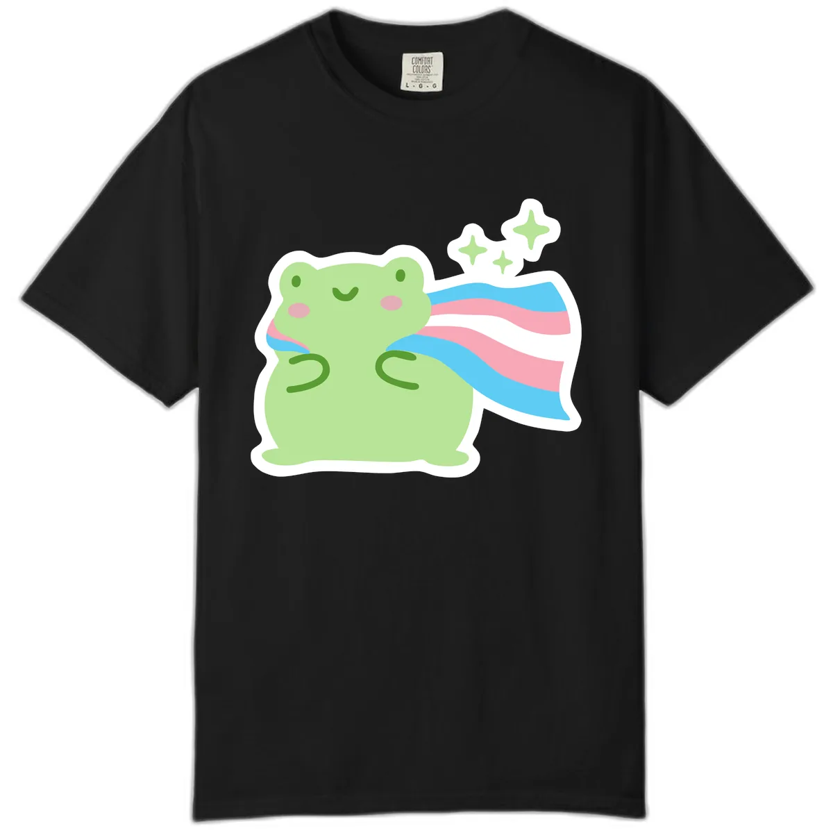 Magical Frog With Sparkles And Cape Comfort Color in Black