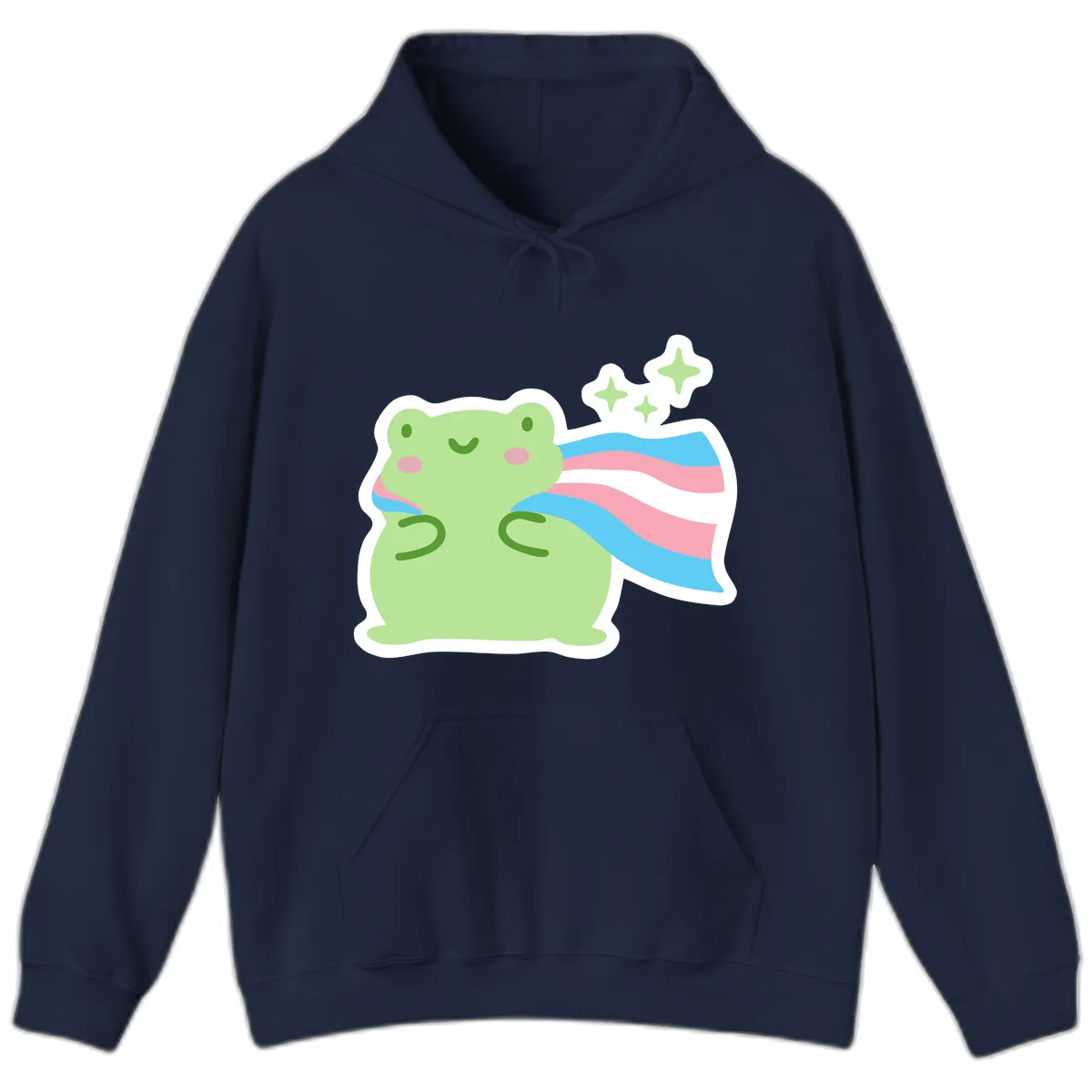 Magical Frog With Sparkles And Cape Hoodie in Navy
