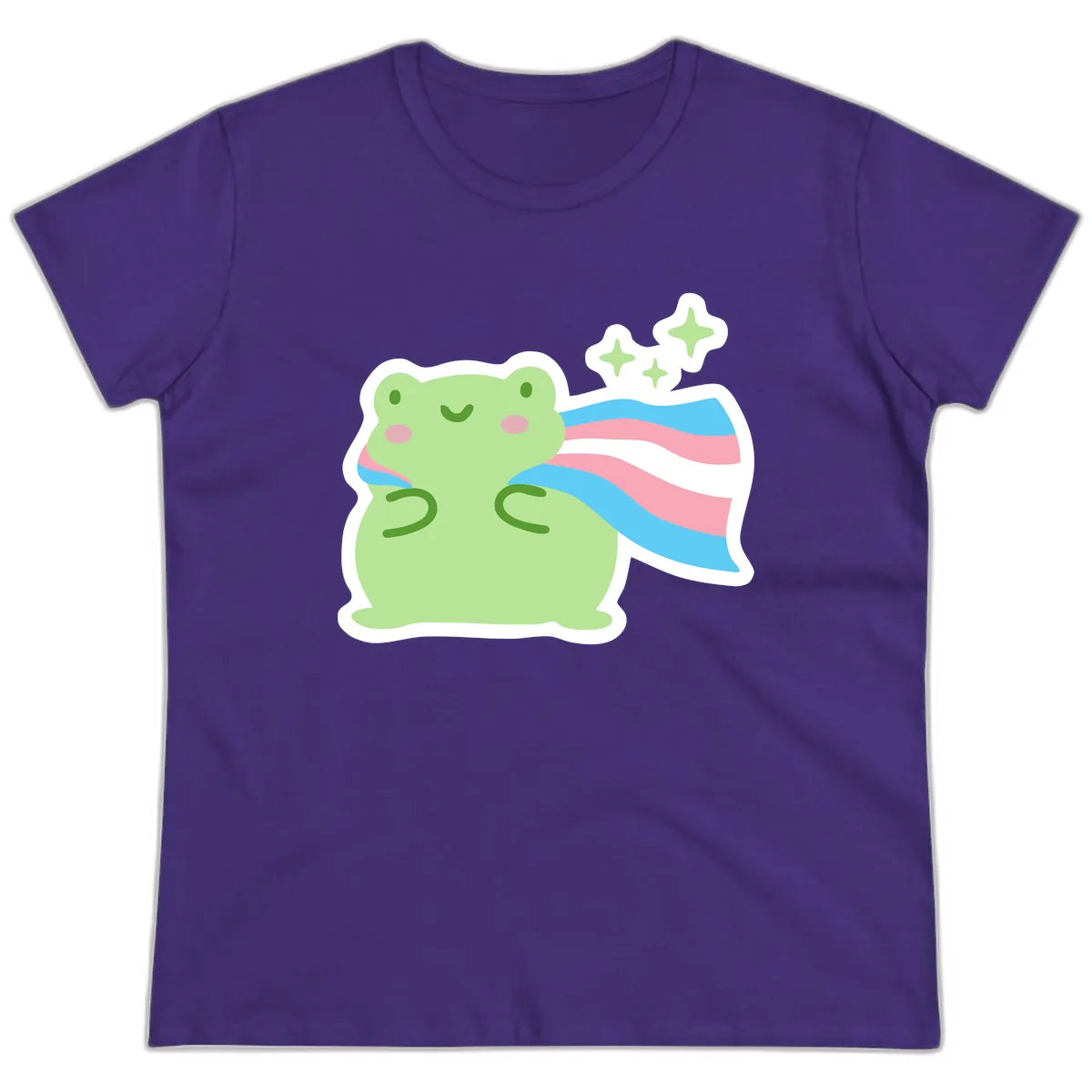 Magical Frog With Sparkles And Cape Ladies Tee in Purple