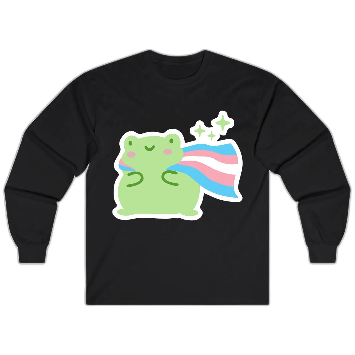 Magical Frog With Sparkles And Cape Long Sleeve in Black