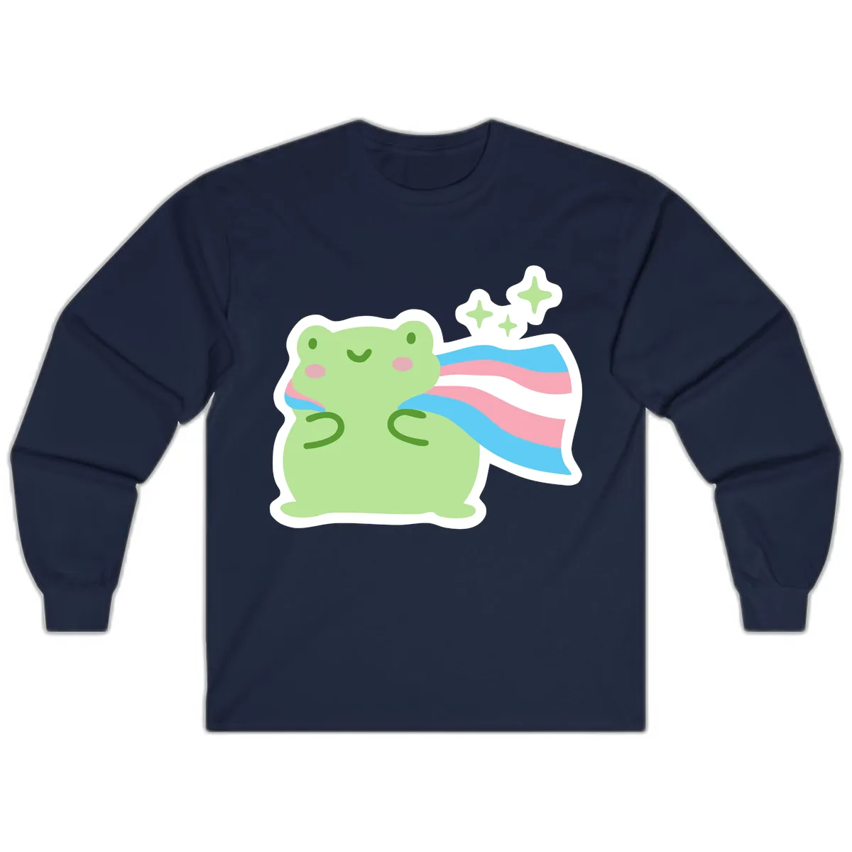 Magical Frog With Sparkles And Cape Long Sleeve in Navy