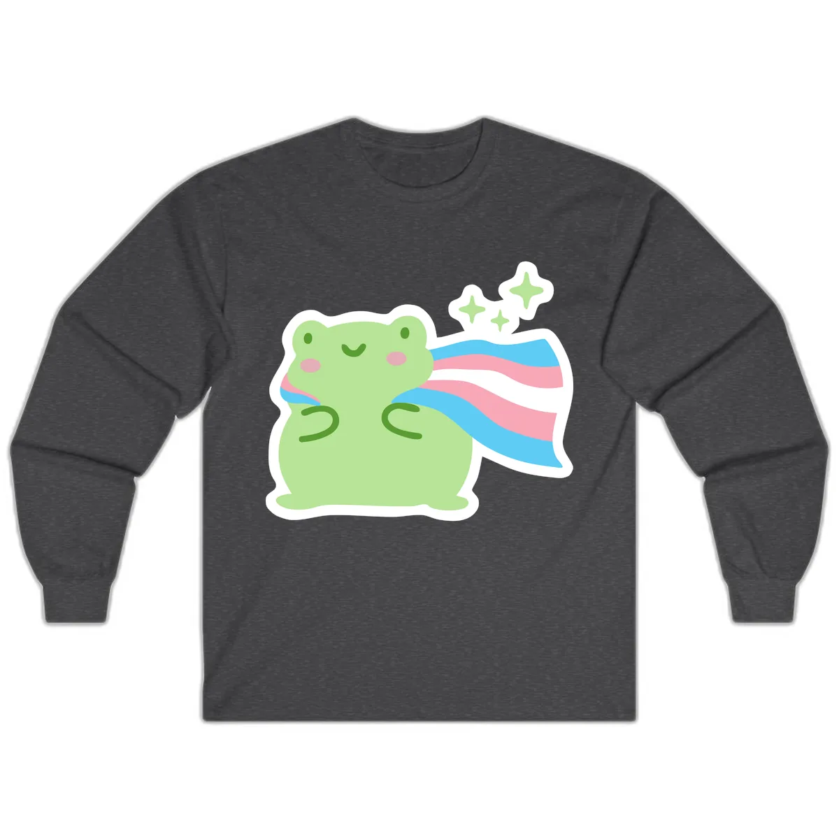 Magical Frog With Sparkles And Cape Long Sleeve in Dark Heather