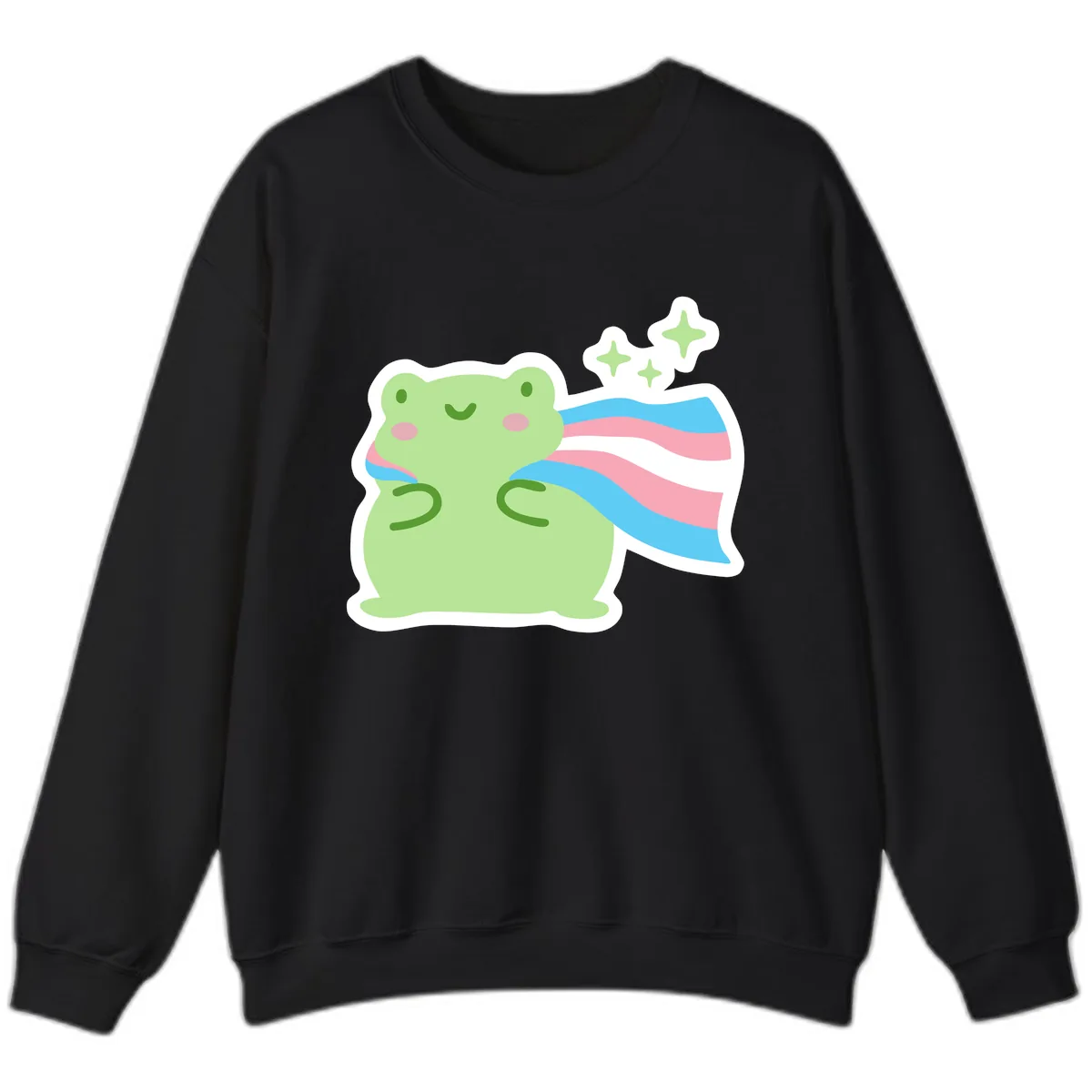 Magical Frog With Sparkles And Cape Sweatshirt in Black