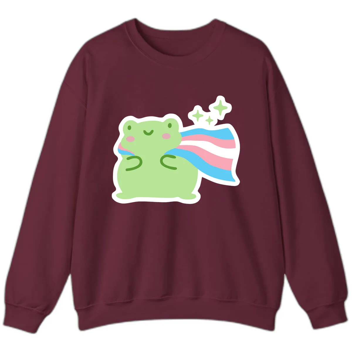 Magical Frog With Sparkles And Cape Sweatshirt in Maroon
