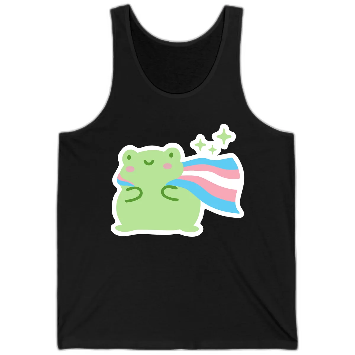 Magical Frog With Sparkles And Cape Tank in Black