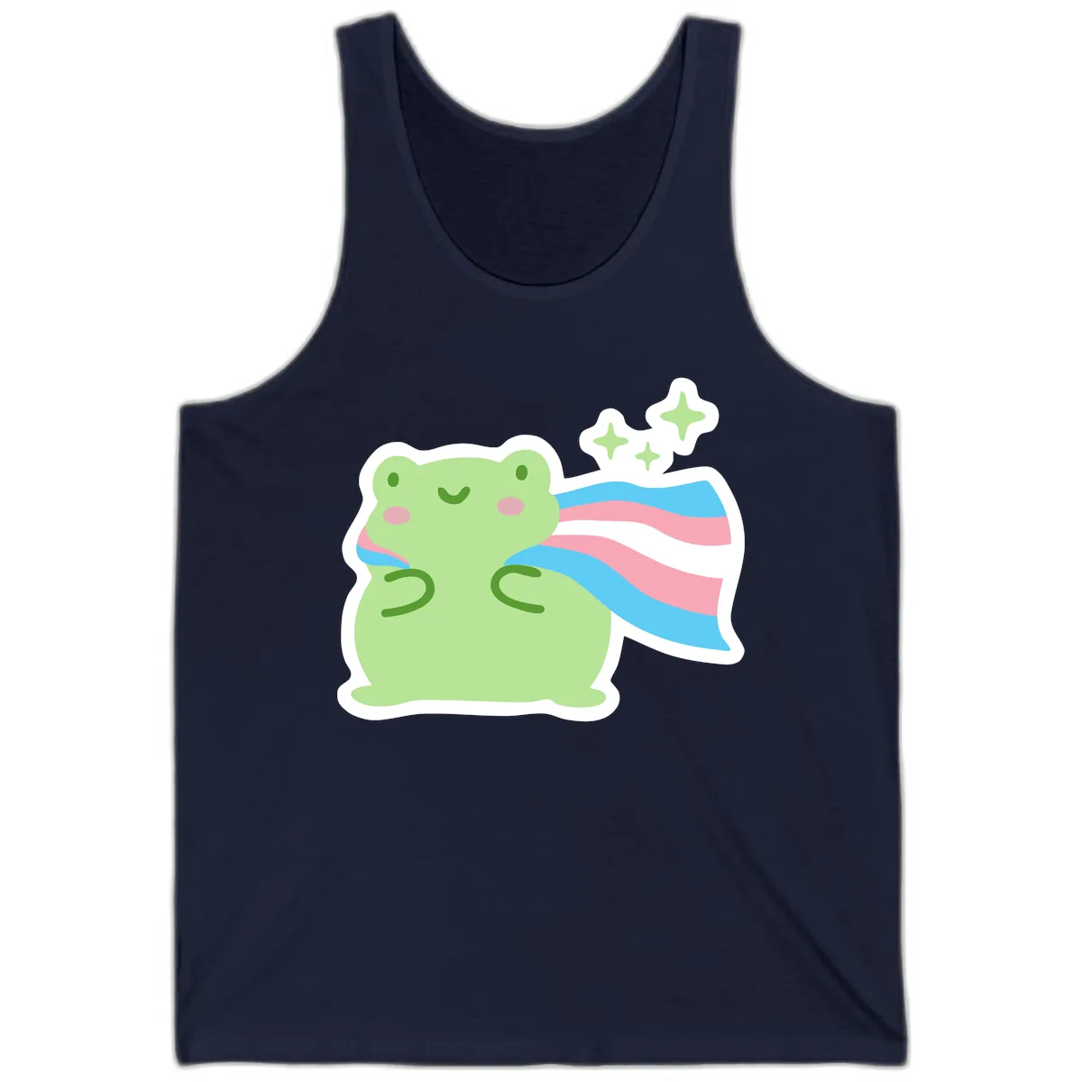 Magical Frog With Sparkles And Cape Tank in Navy