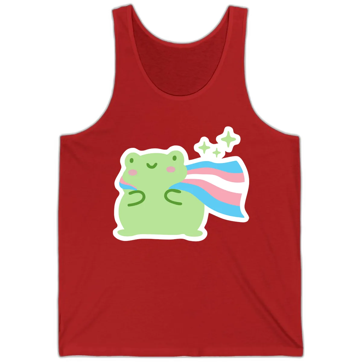 Magical Frog With Sparkles And Cape Tank in Red