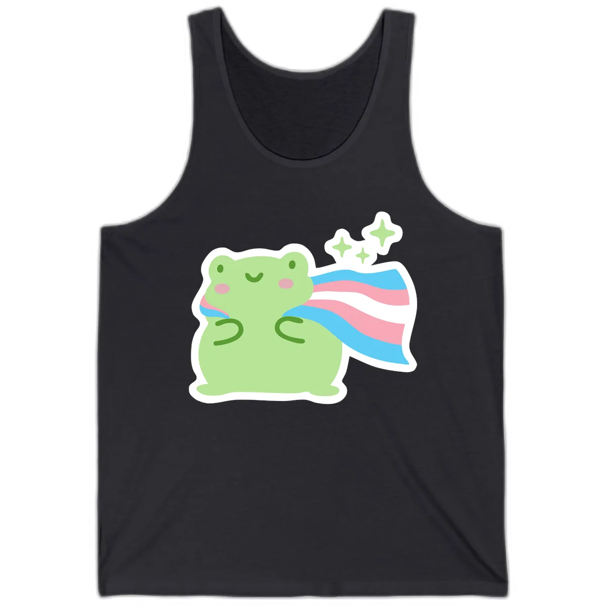 Magical Frog With Sparkles And Cape Tank in Dark Grey