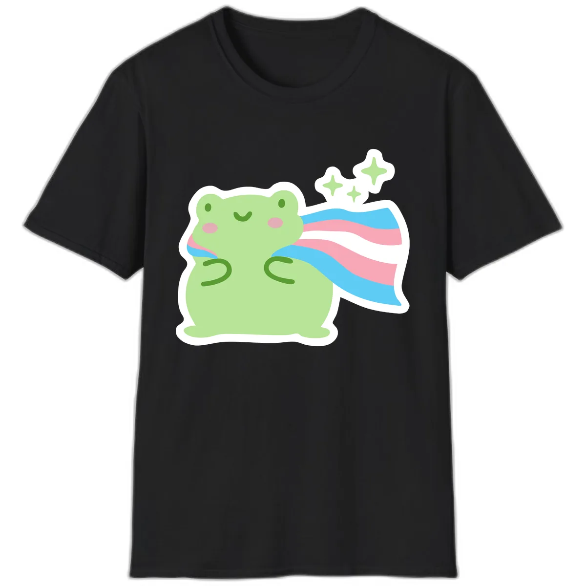 Magical Frog With Sparkles And Cape T-Shirt in Black