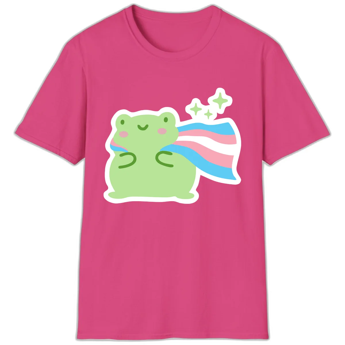 Magical Frog With Sparkles And Cape T-Shirt in Heliconia