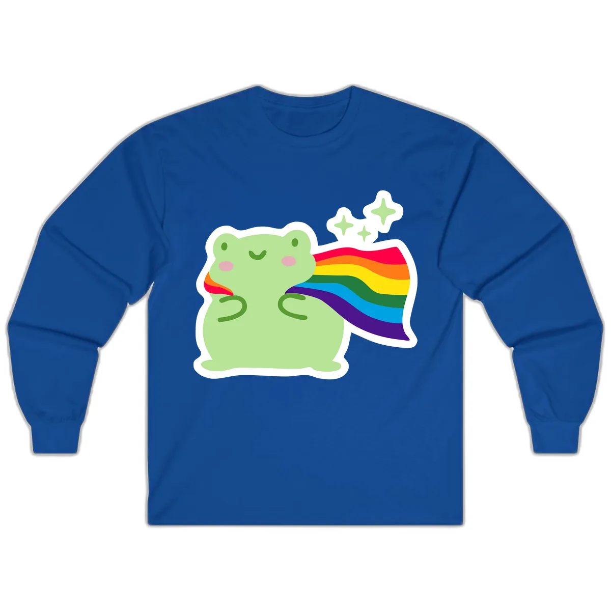 Rainbow Pride Frog With Sparkles Long Sleeve in Royal