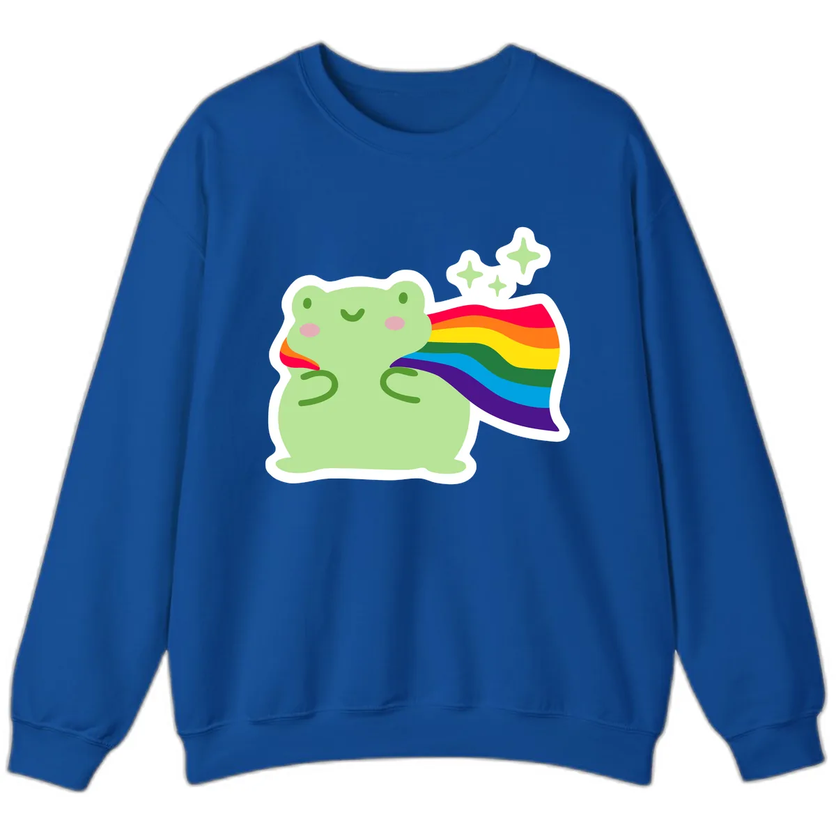 Rainbow Pride Frog With Sparkles Sweatshirt in Royal