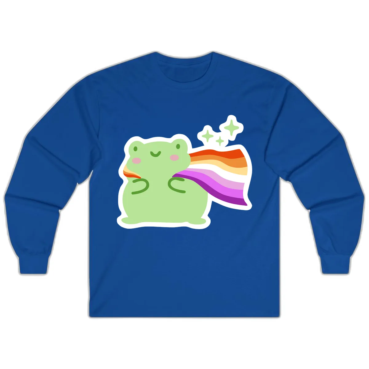 Rainbow Pride Frog With Stars Long Sleeve in Royal