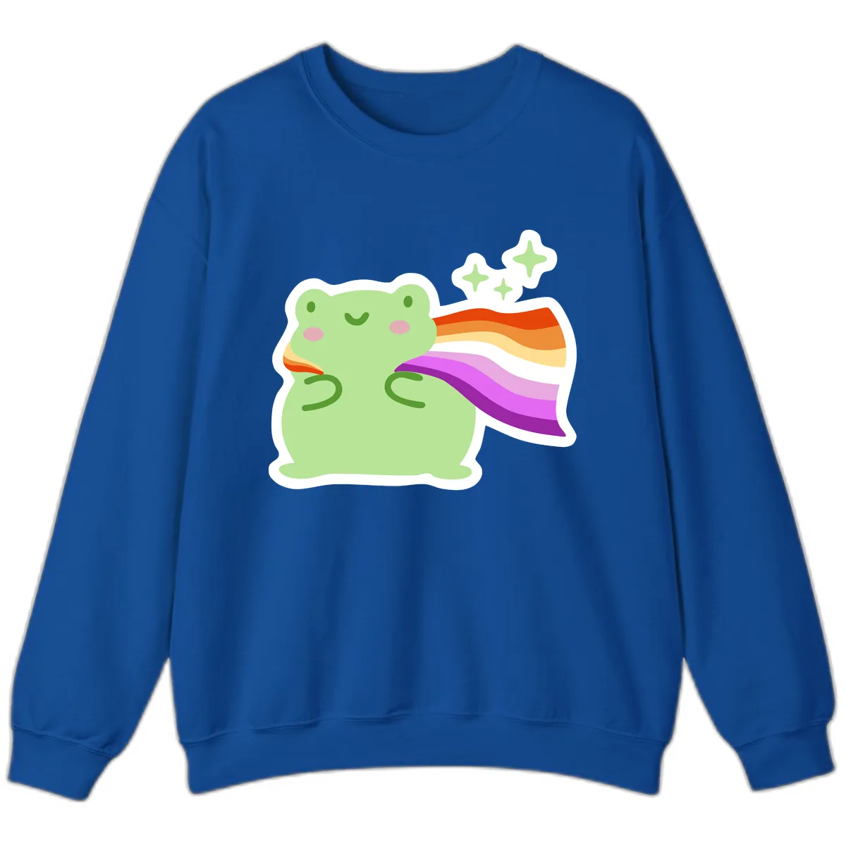 Rainbow Pride Frog With Stars Sweatshirt in Royal