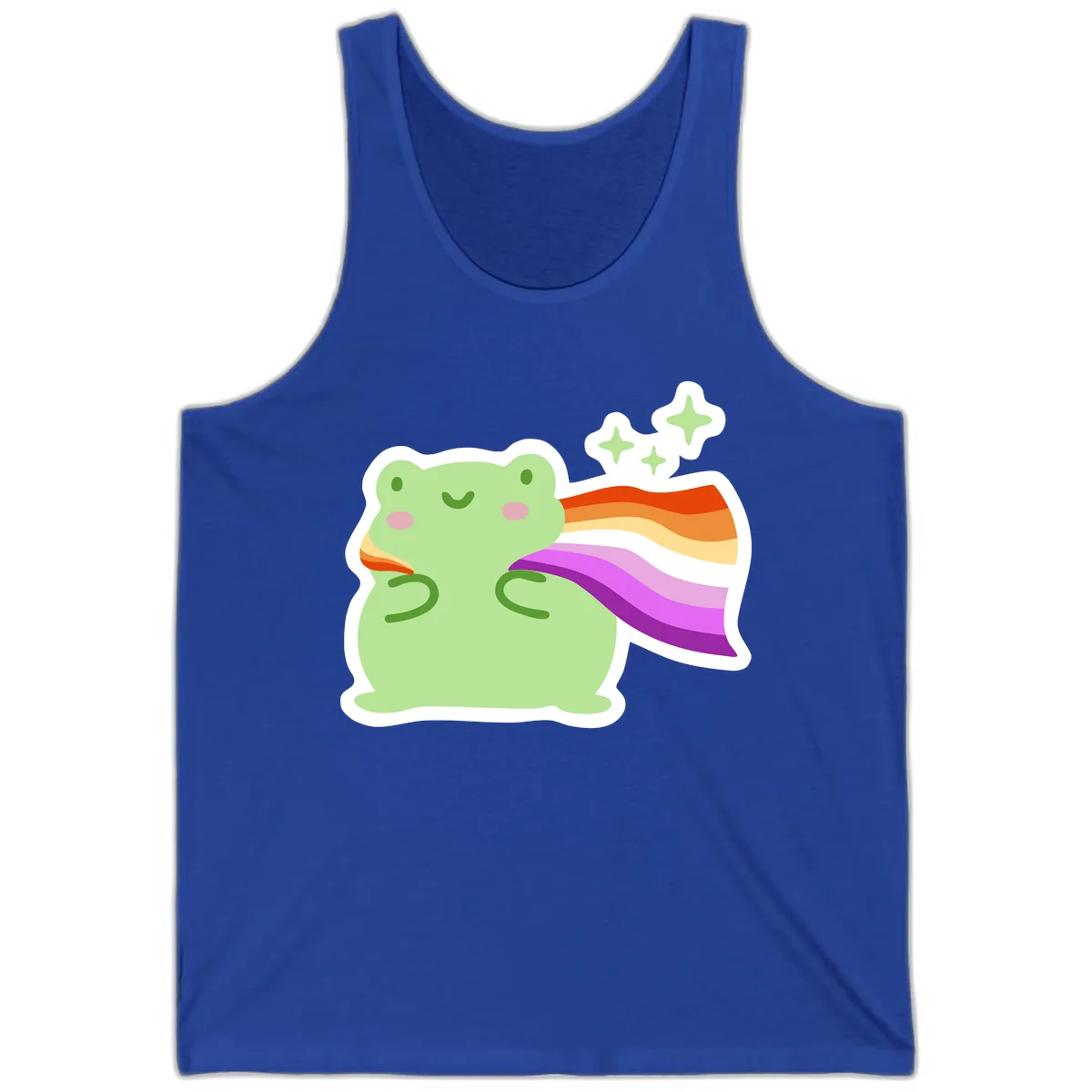 Rainbow Pride Frog With Stars Tank in True Royal