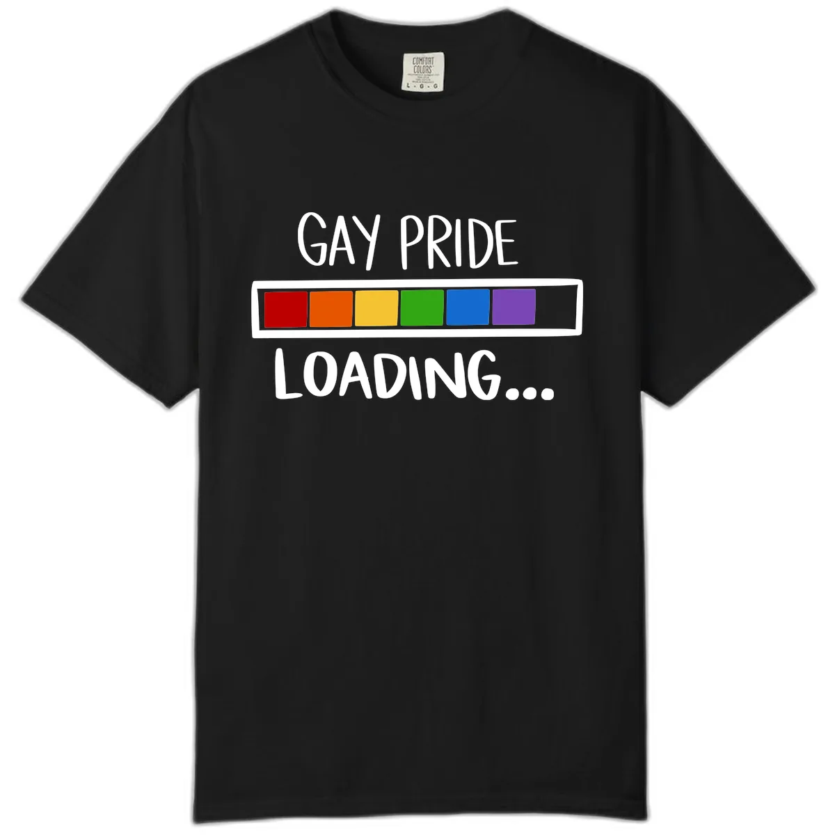 Gay Pride Loading Progress Bar Comfort Color in Black