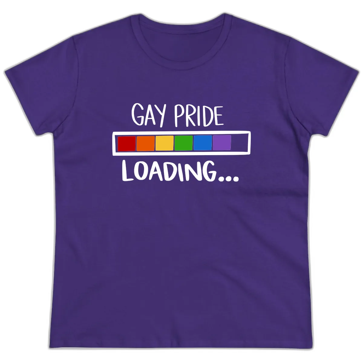 Gay Pride Loading Progress Bar Ladies Tee in Purple