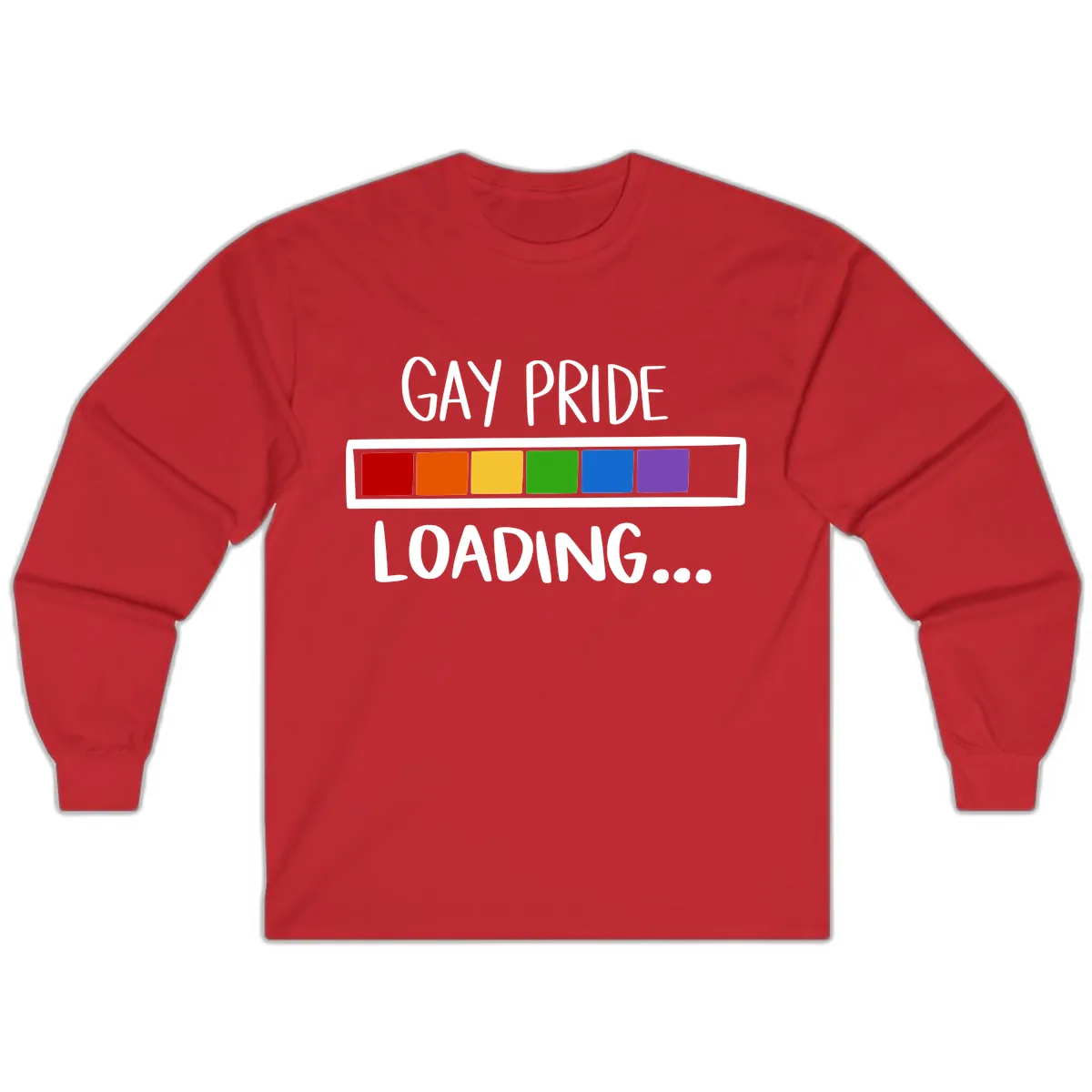 Gay Pride Loading Progress Bar Long Sleeve in Red