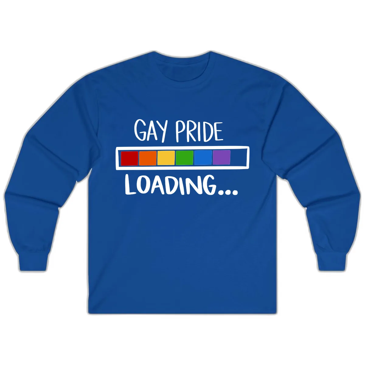 Gay Pride Loading Progress Bar Long Sleeve in Royal