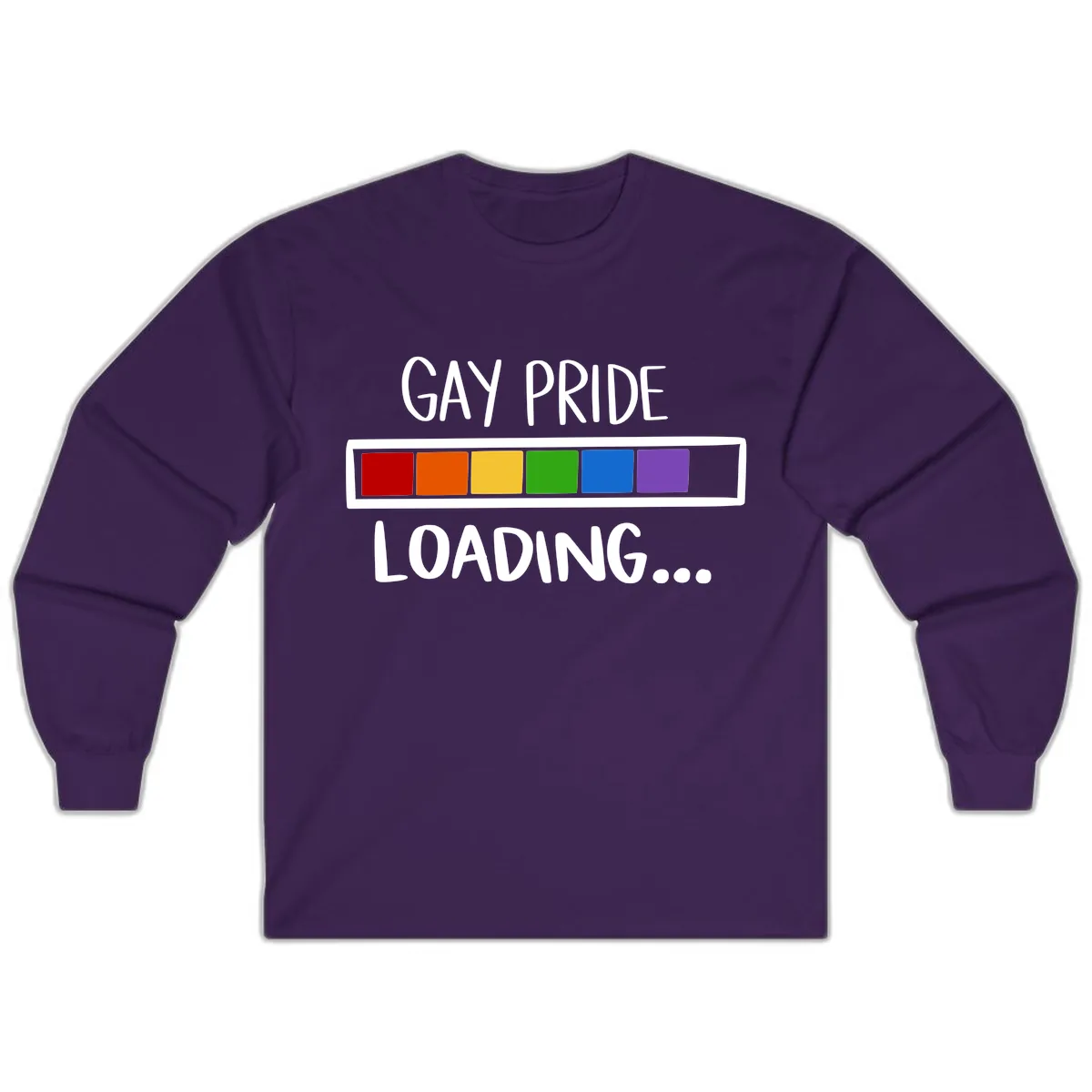 Gay Pride Loading Progress Bar Long Sleeve in Purple