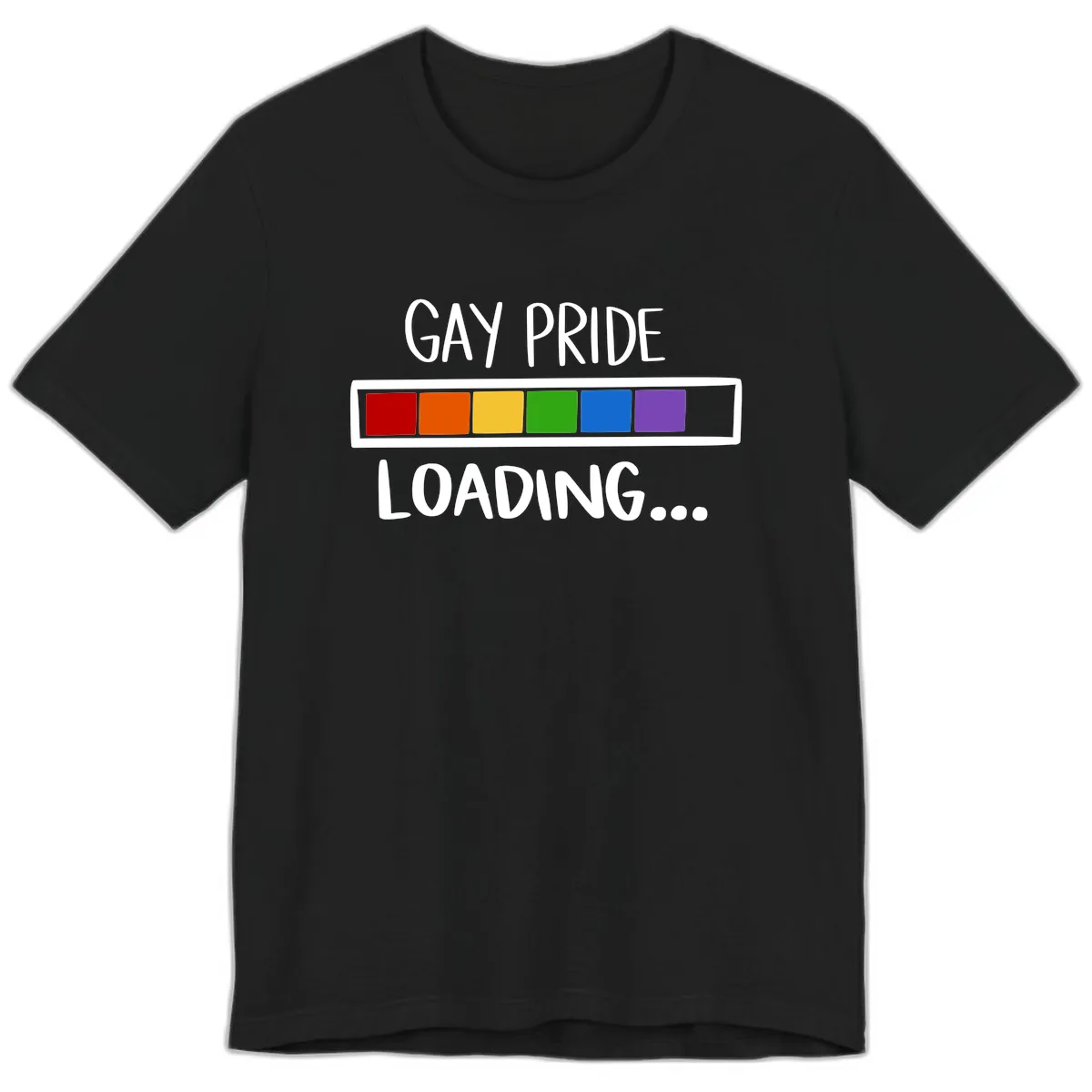 Gay Pride Loading Progress Bar Premium T-Shirt in Black