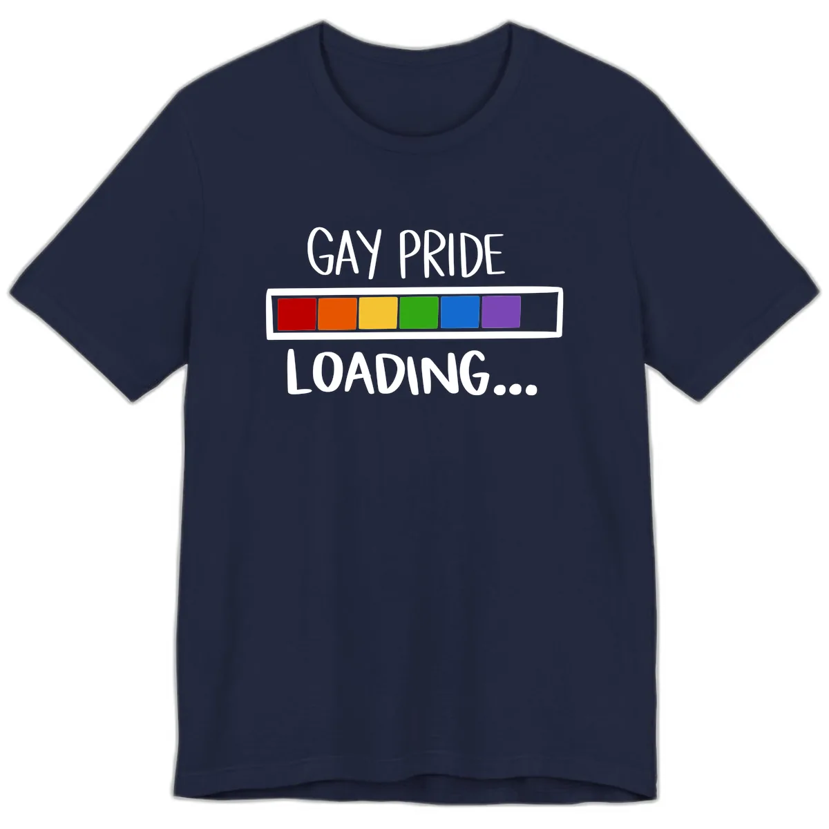 Gay Pride Loading Progress Bar Premium T-Shirt in Navy