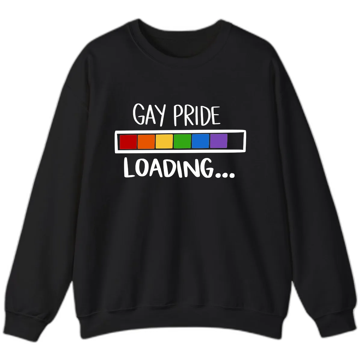Gay Pride Loading Progress Bar Sweatshirt in Black
