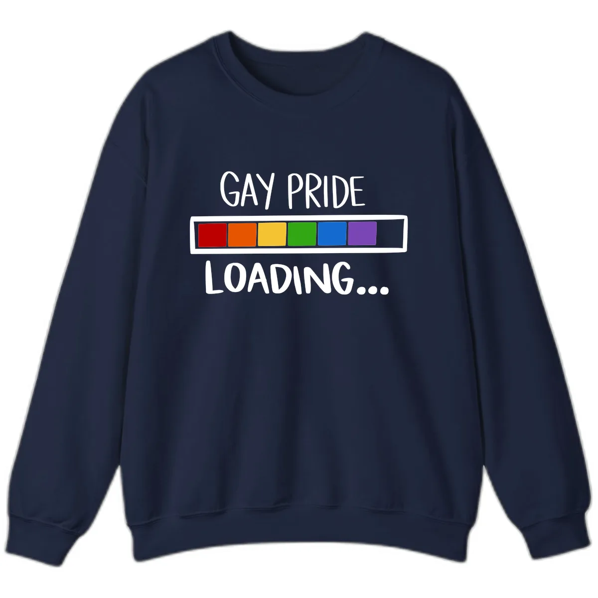 Gay Pride Loading Progress Bar Sweatshirt in Navy