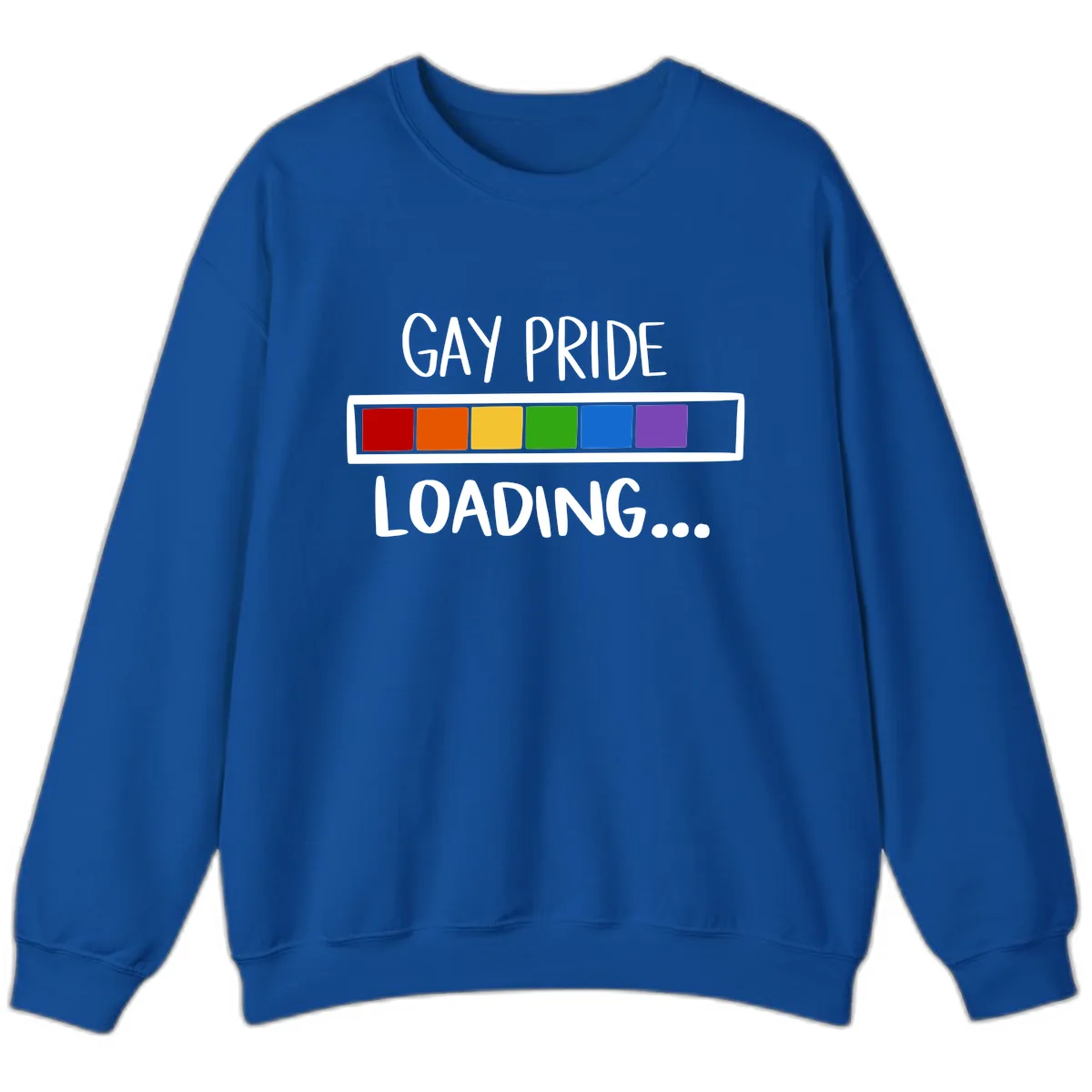 Gay Pride Loading Progress Bar Sweatshirt in Royal