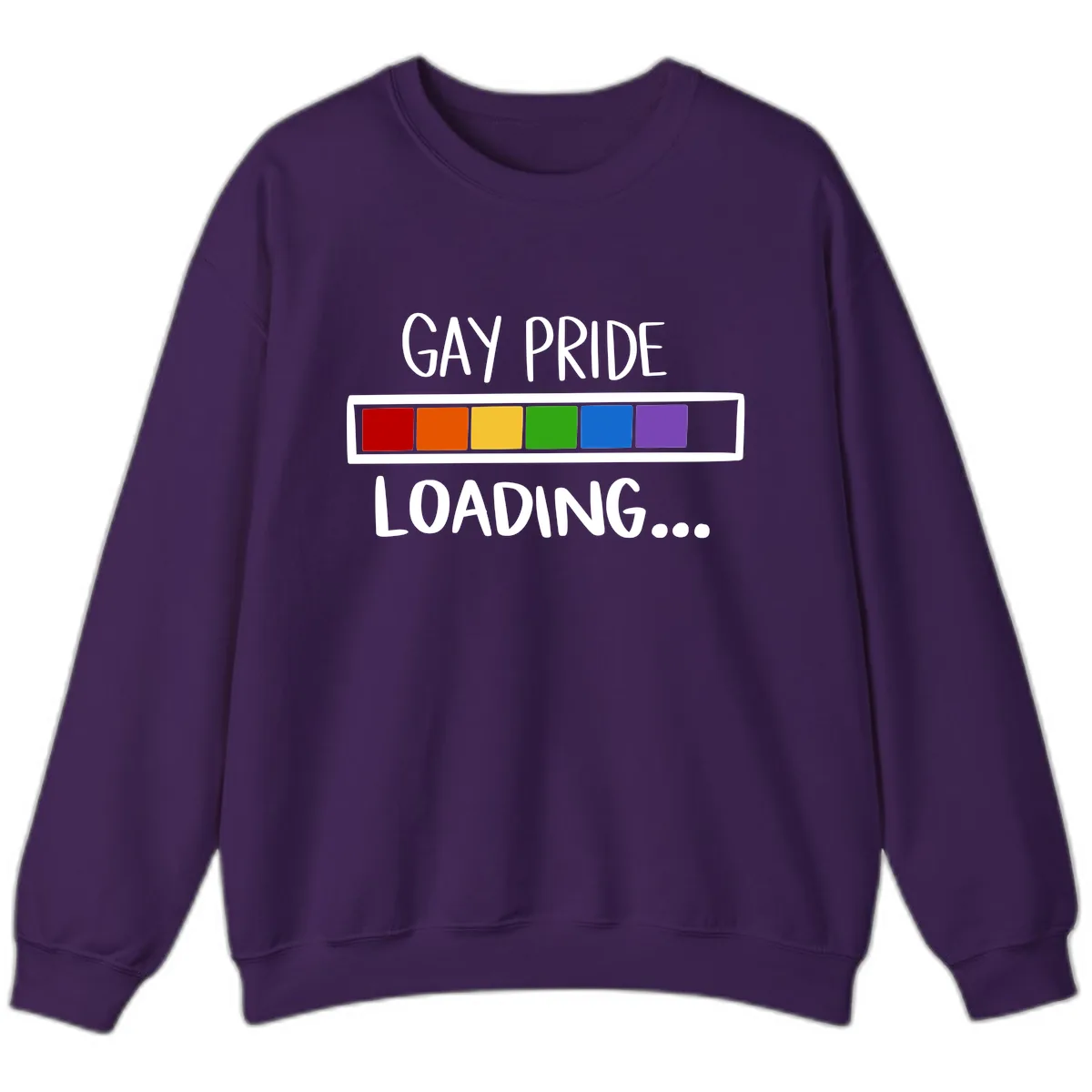 Gay Pride Loading Progress Bar Sweatshirt in Purple