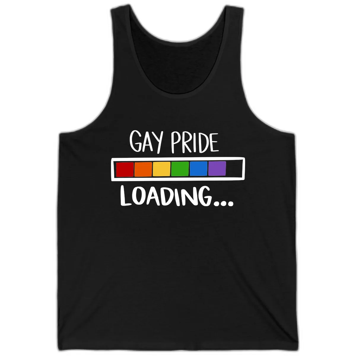 Gay Pride Loading Progress Bar Tank in Black