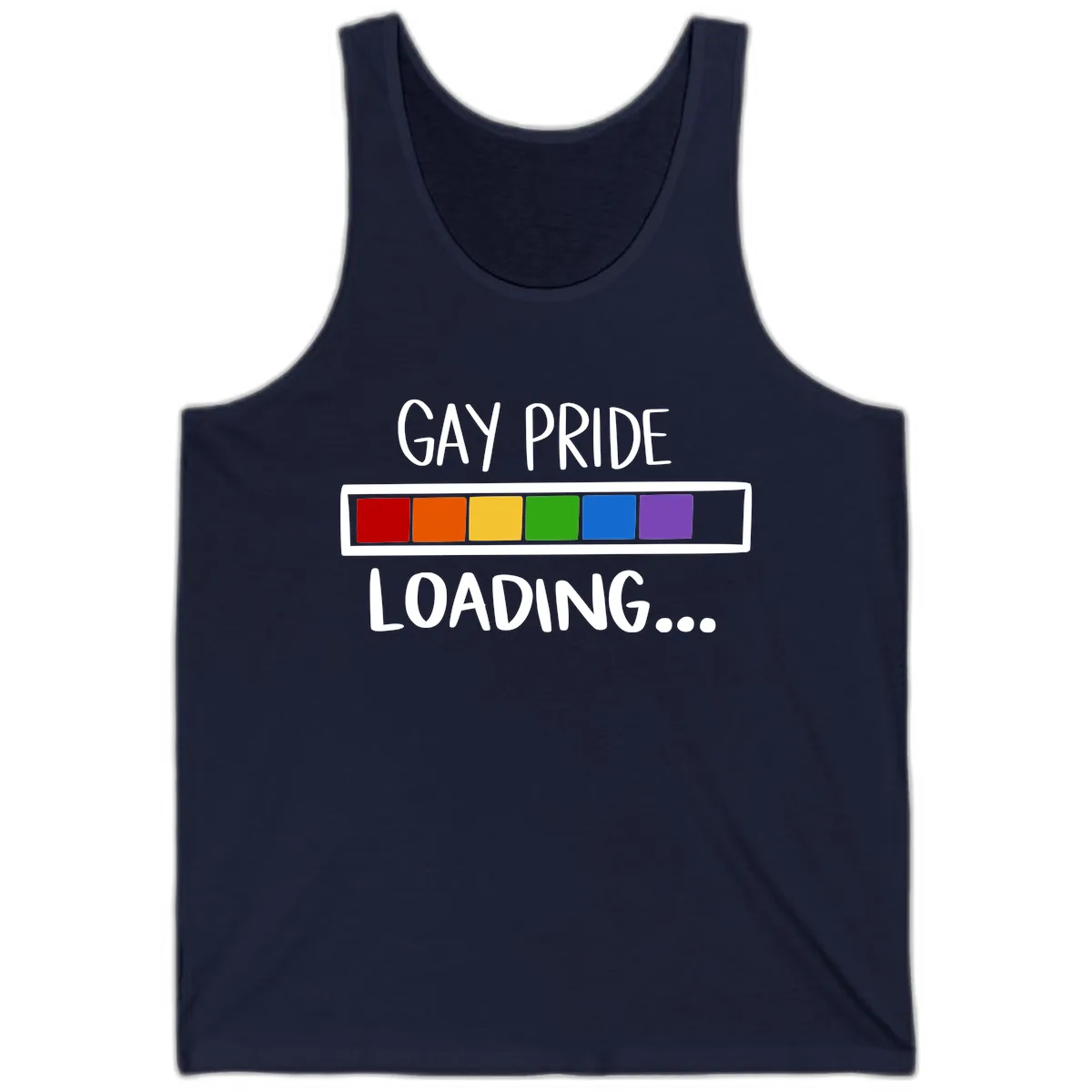 Gay Pride Loading Progress Bar Tank in Navy